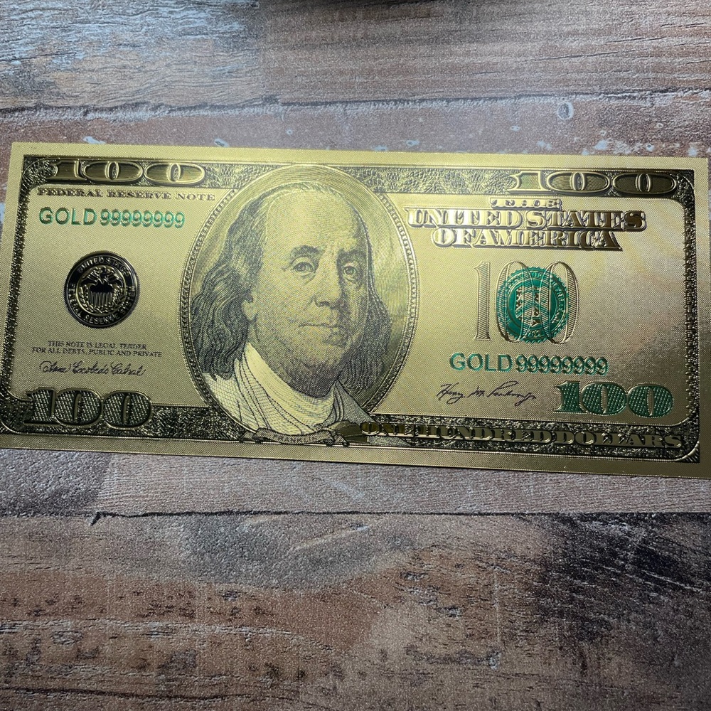 Gold Foil $100 Bill Replica
